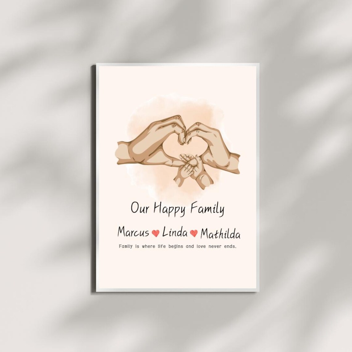 Family Hands Print, Personalized New Parents Gift