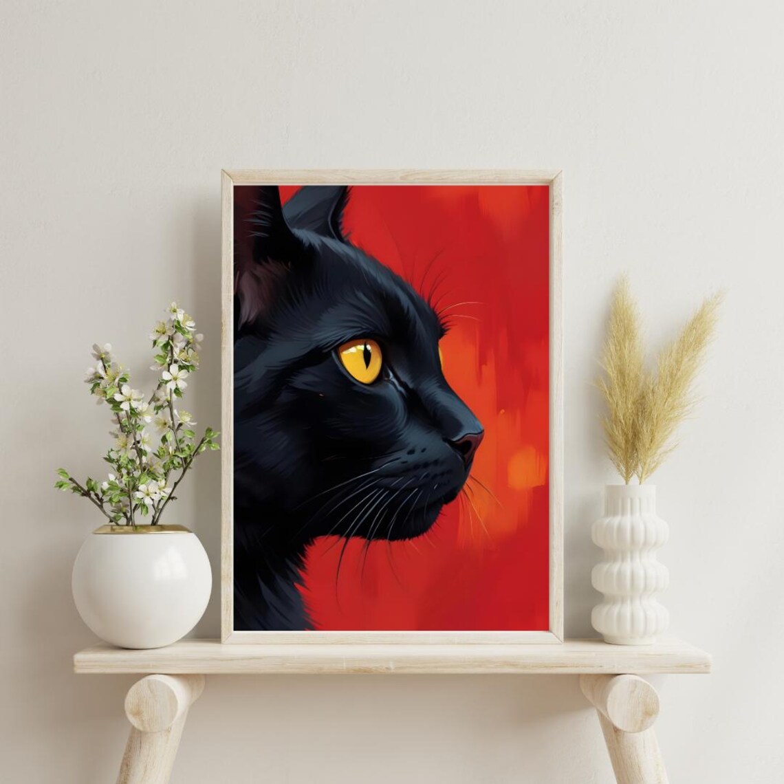 Black Cat Art, Cat Lovers Gift - Image 4