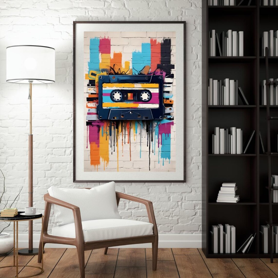 Vintage Retro Cassette Tape Poster, Music Lover - Image 2