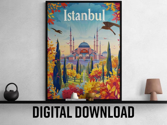 Istanbul Travel Poster Print Vintage Style Wall Art Home Decor Artwork Holiday Souvenir Gift
