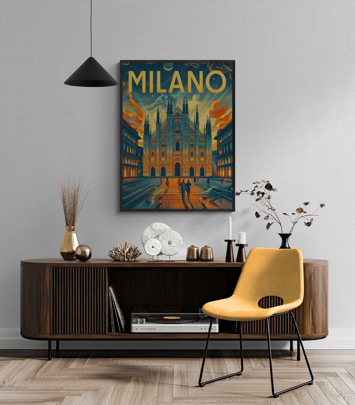 Milano Duomo Night Cathedral Vintage Italian Architecture Poster - Image 5