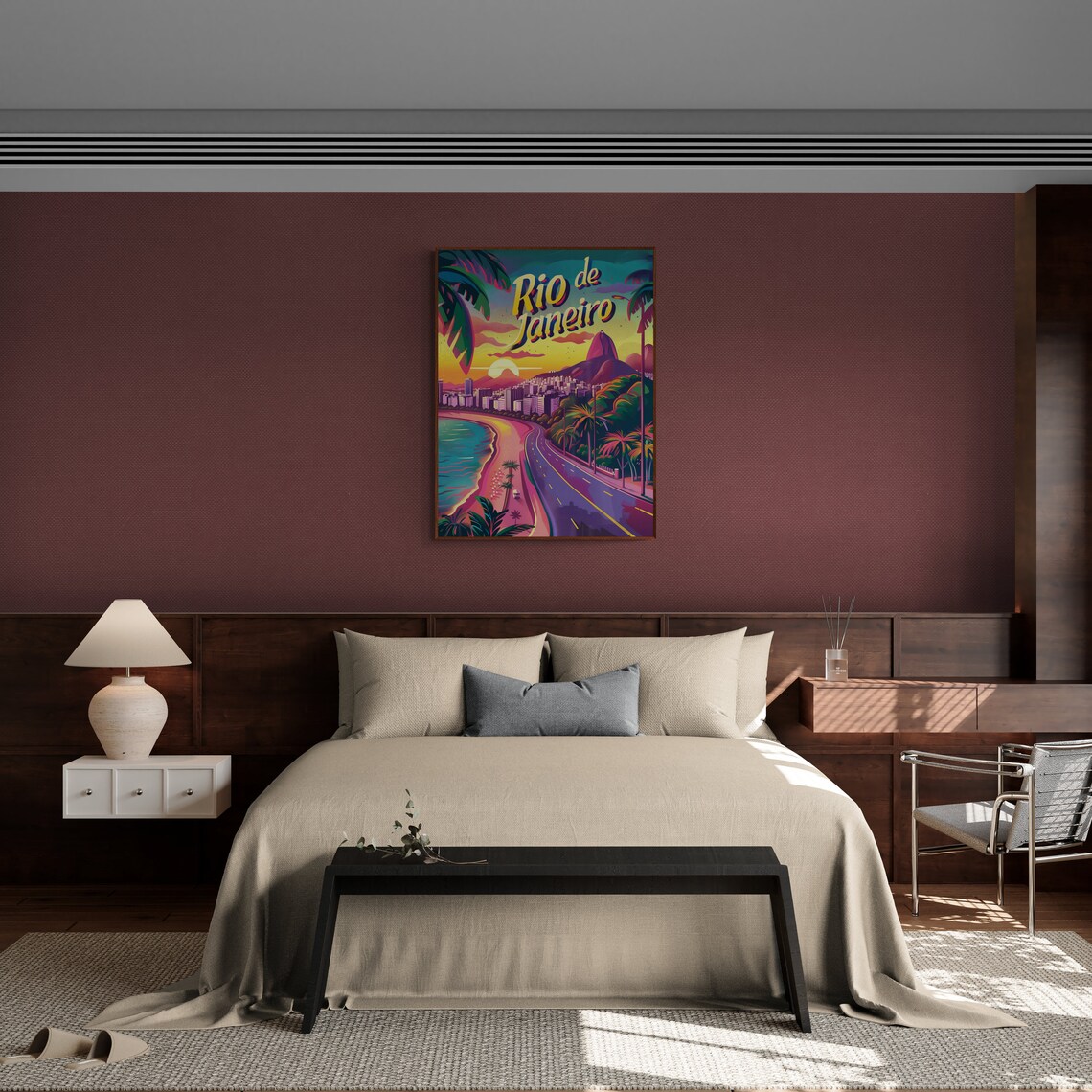 Rio de Janeiro Sunset Beach Sugarloaf Mountain Travel Poster - Image 5