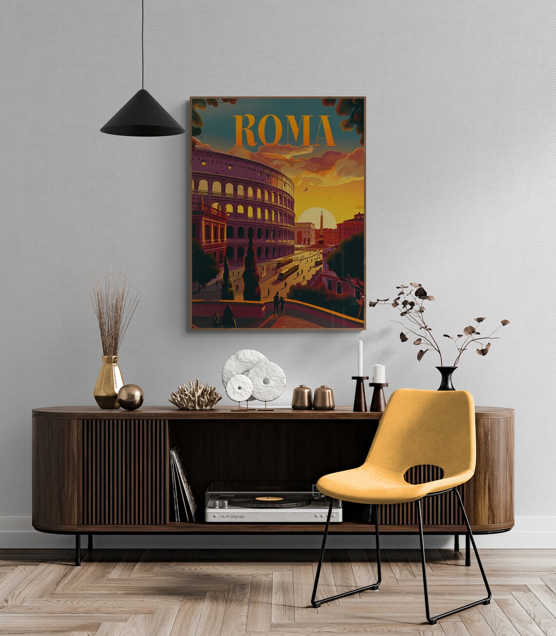 Roma Colosseum Sunset Vintage Italian Historic Iconic City Poster - Image 5