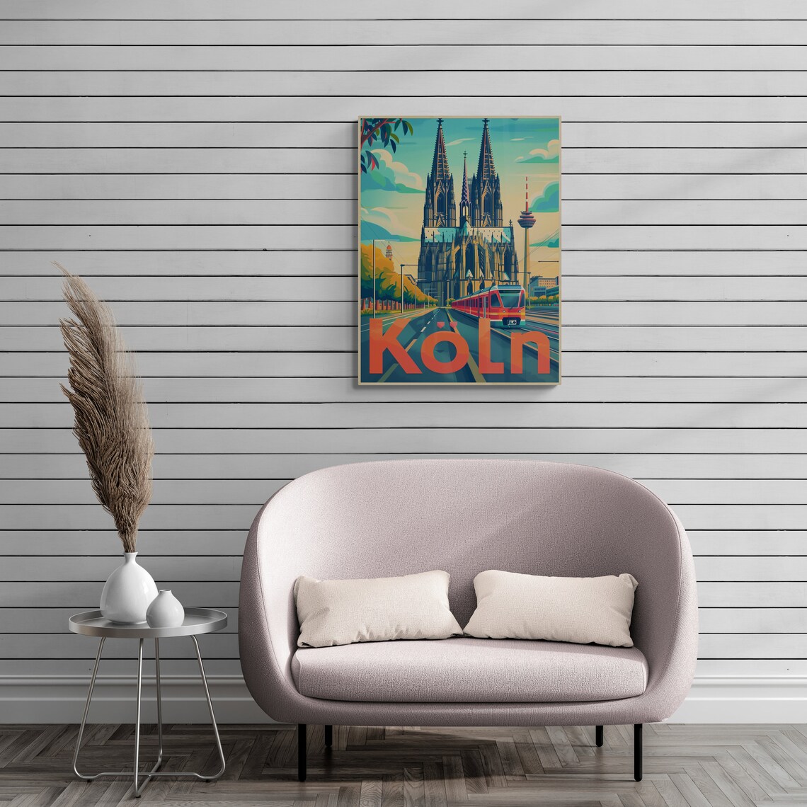 Koln Cologne Cathedral Tram Street Daytime Vintage Travel Poster - Image 4