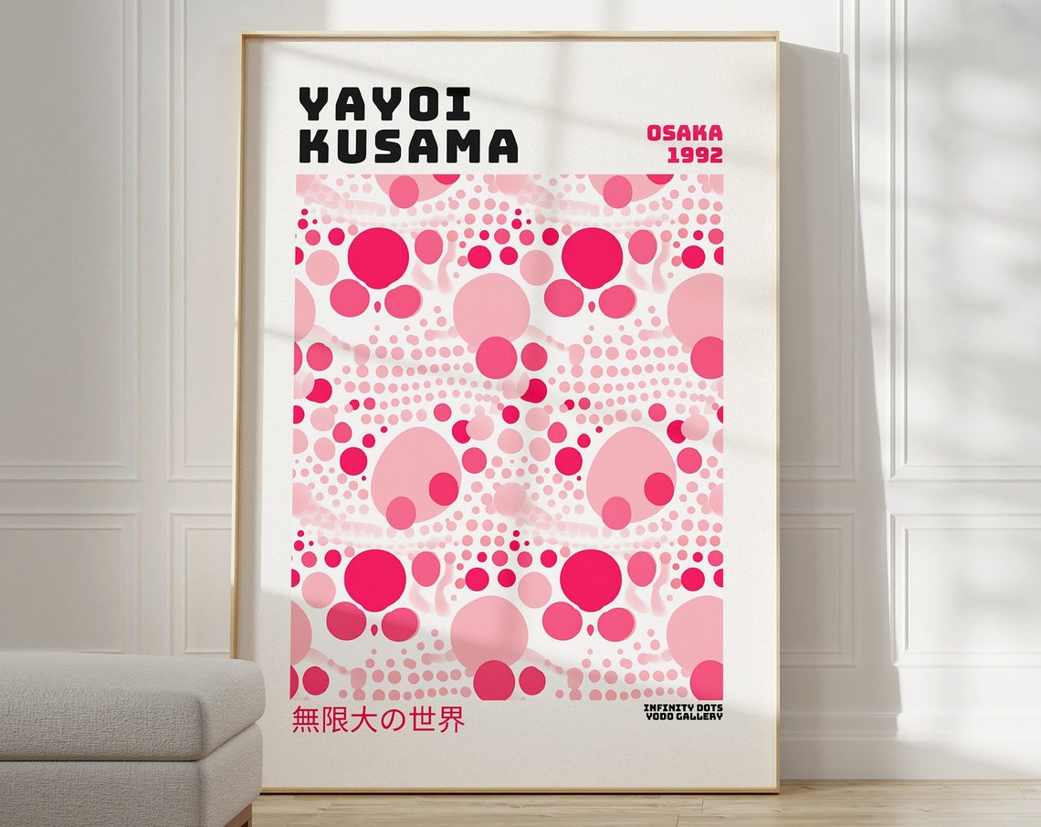 Yayoi Kusama Osaka 1992 Pink Infinity Dots Gallery Art Poster