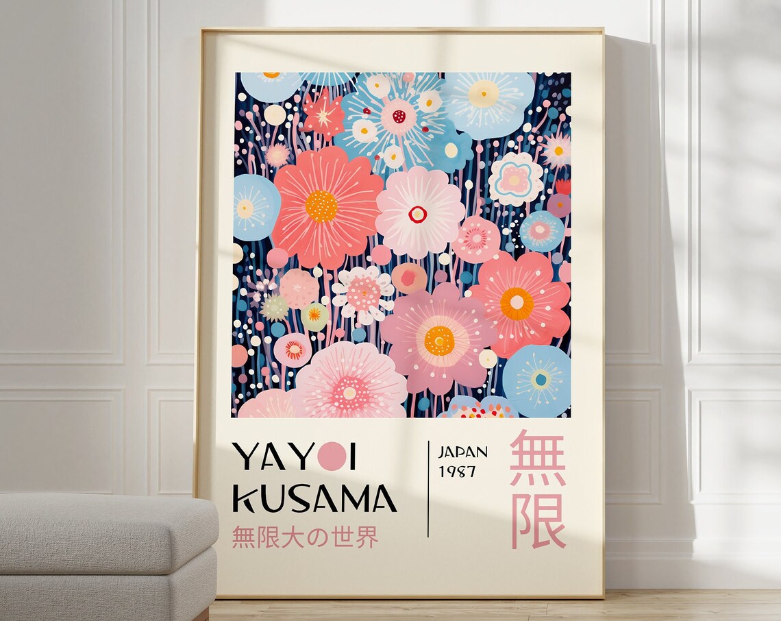 Yayoi Kusama Infinite World Floral 1987 Exhibition Art Poster