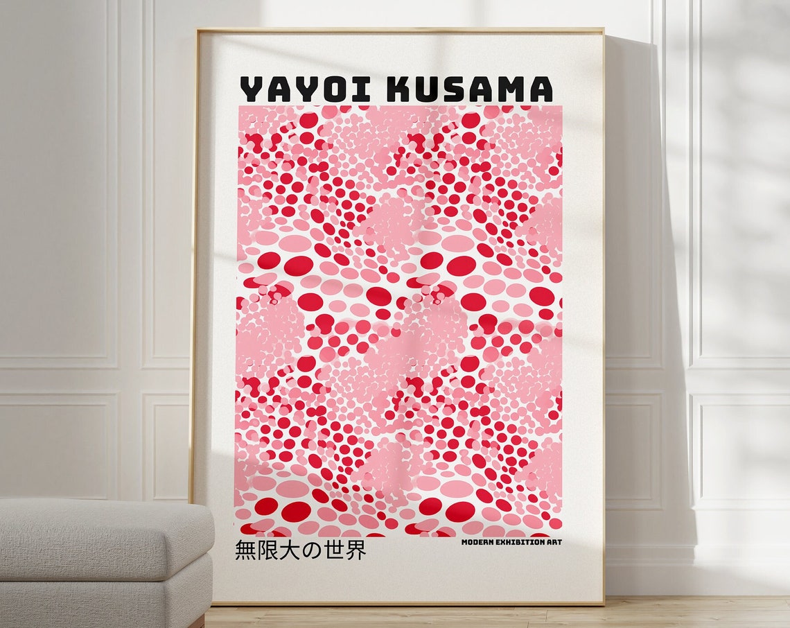 Yayoi Kusama Red Polka Dot Infinity World Modern Exhibition Art Poster