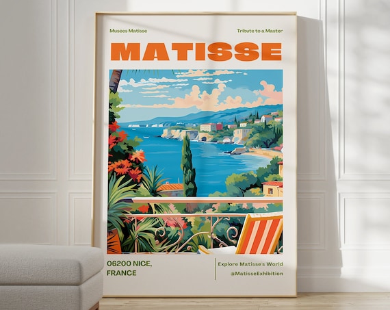 Henri Matisse Nice France Riviera Balcony Tribute Exhibition Poster