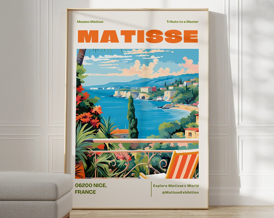 Henri Matisse Nice France Riviera Balcony Tribute Exhibition Poster
