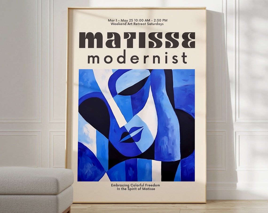 Henri Matisse Modernist Blue Face Weekend Art Retreat Event Poster