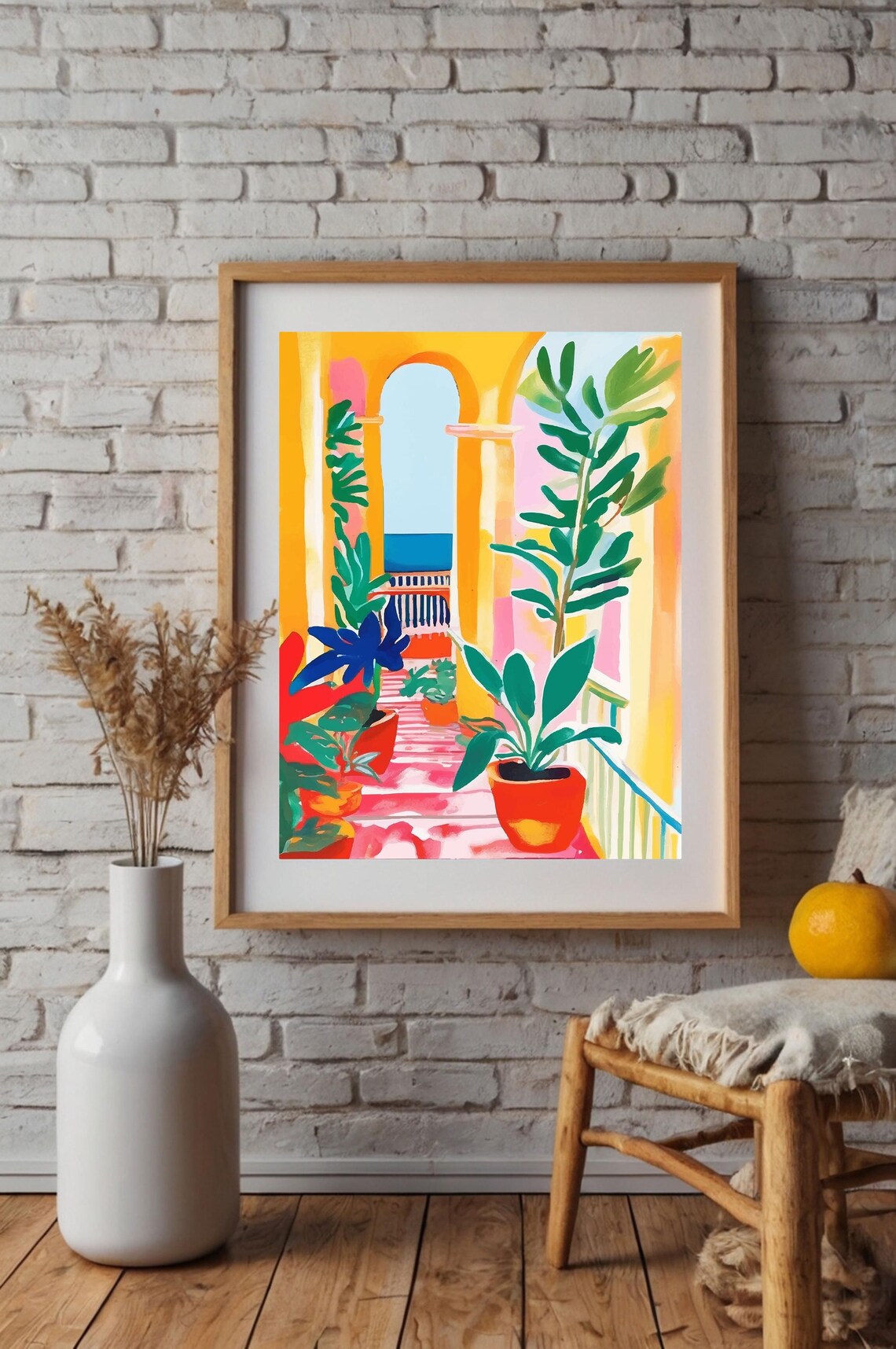 Colorful Tropical Landscape Botanical Art Print - Image 2