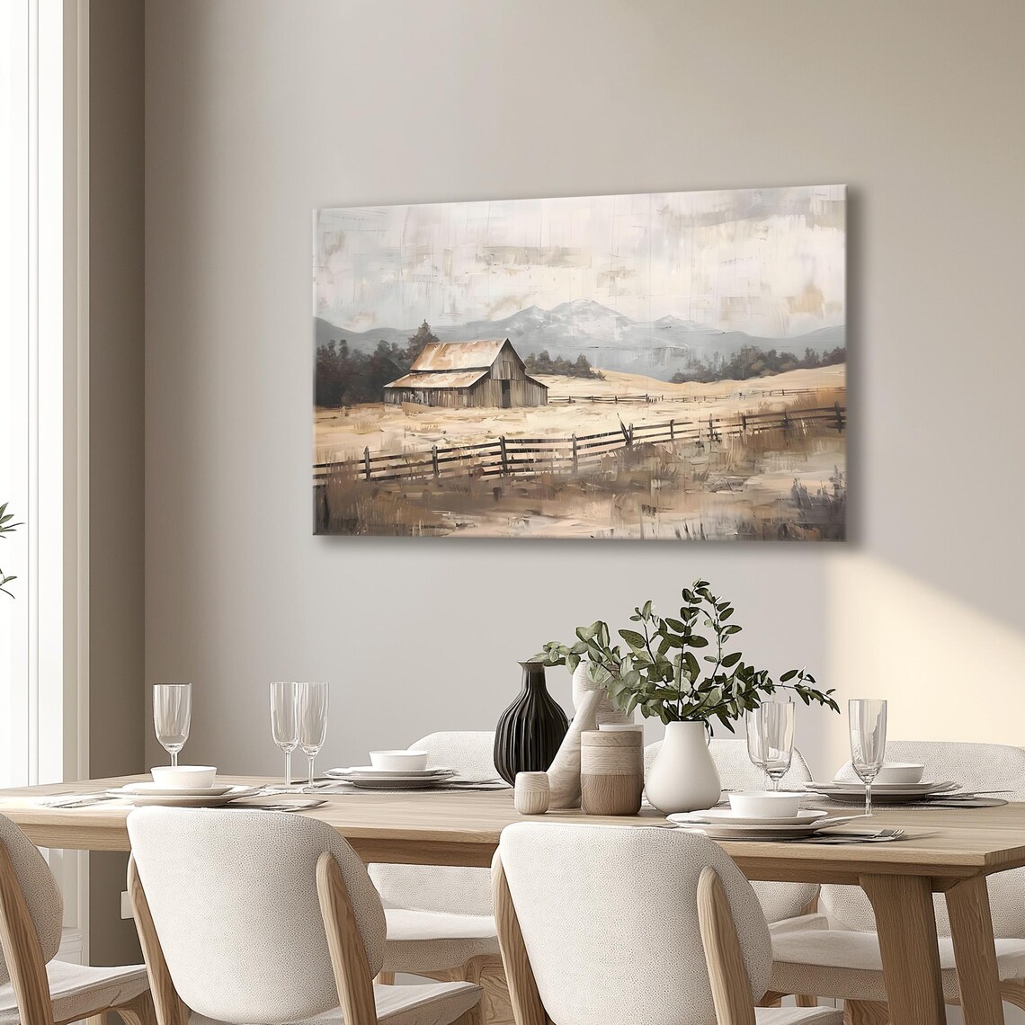 Old Barn With Golden Field And Weathered Wooden Fence Poster Art - Image 5