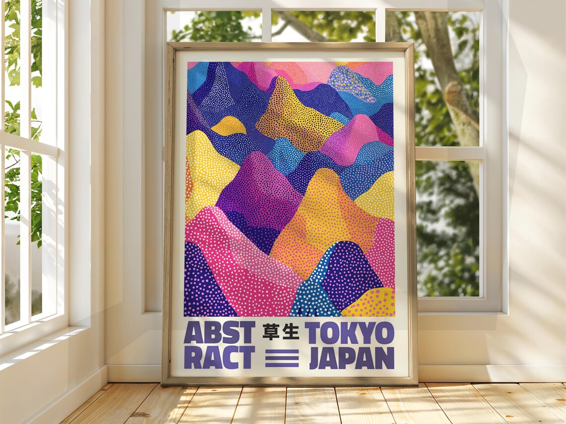 Dot Art Poster Print Exhibition Japanese Gallery Bright Abstract Japan