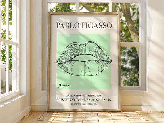 Pablo Picasso Art Exhibition Print Line Classic Poster Gallery Home Decor