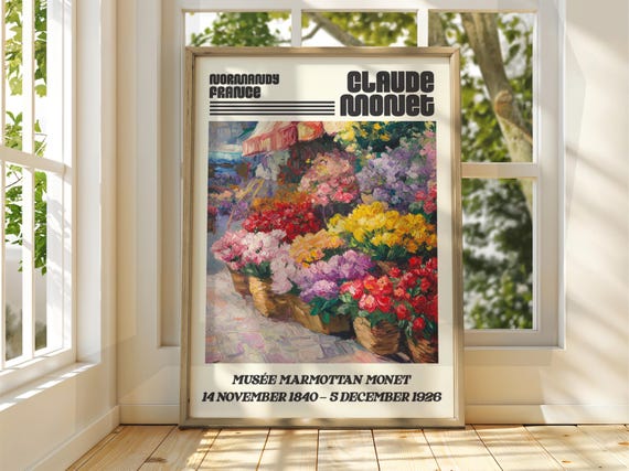 Claude Monet Poster Watercolour Art Print Vintage French Home Decor Famous Impressionism Gallery