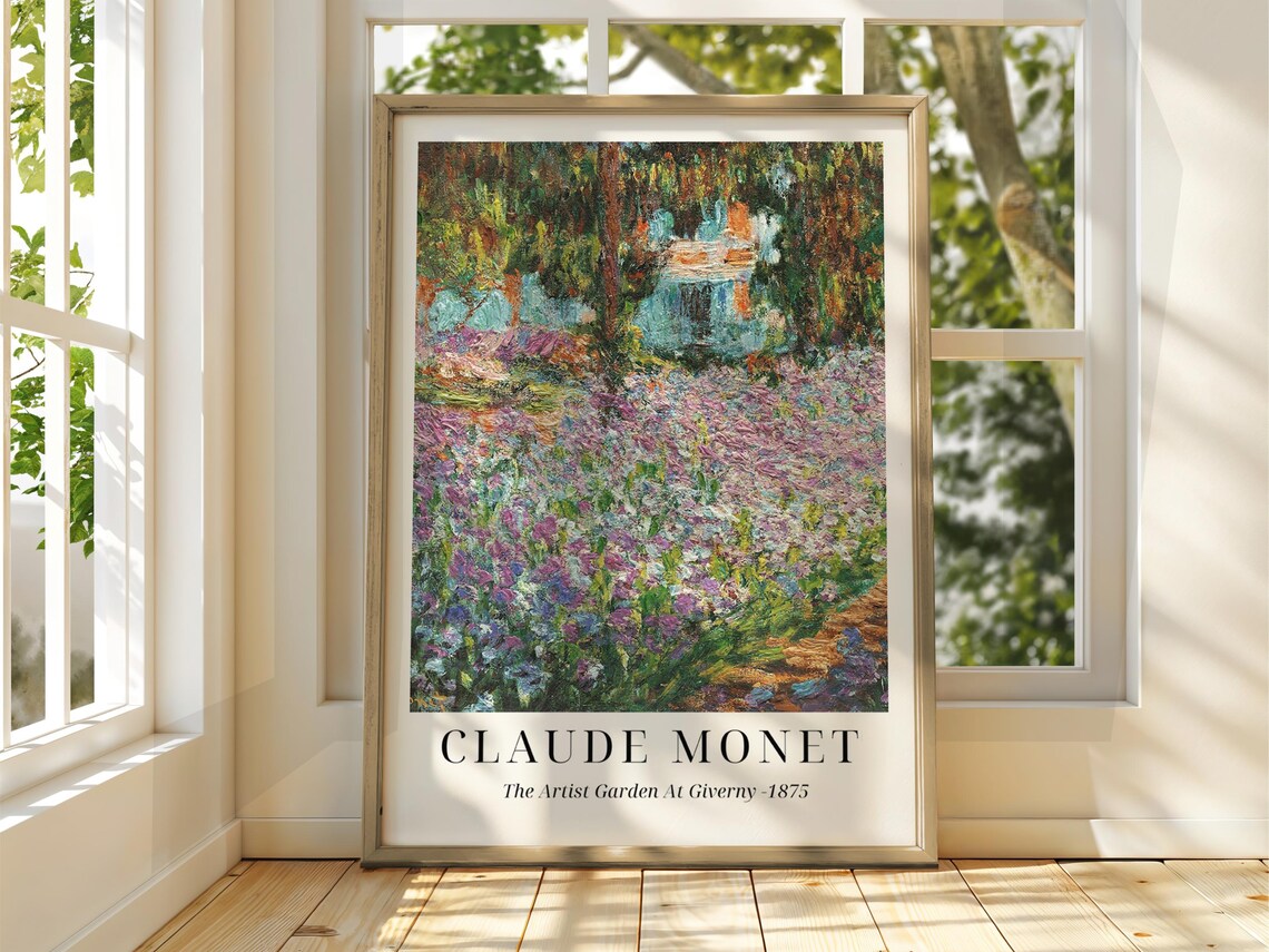 Claude Monet The Artist Garden At Giverny 1875 Poster Floral Painting Art View