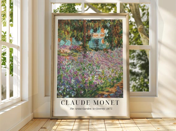 Claude Monet Poster Watercolour Art Print Vintage French Home Decor Famous Impressionism Gallery