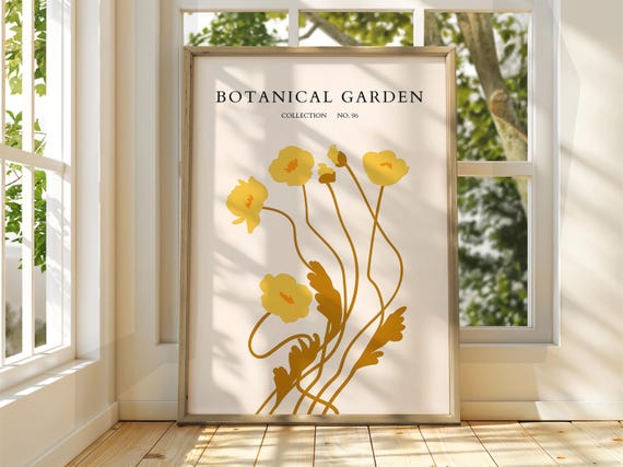 Botanical Garden Poster Exhibition Gallery Print Flower Market Wall Art Floral Pastel Flowers Botanic