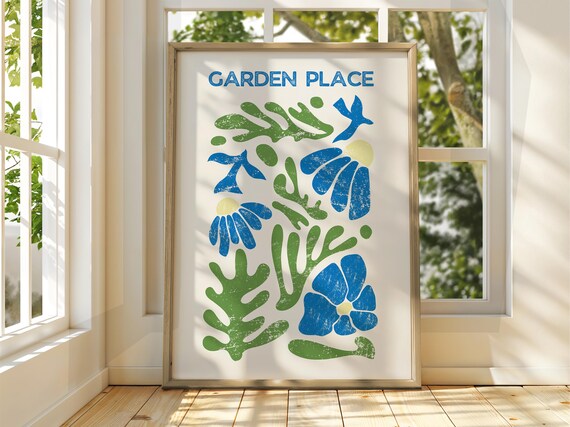 Garden Place Poster Floral Pattern Gallery Print Flower Market Wall Art Pastel Gardening Abstract Botanic