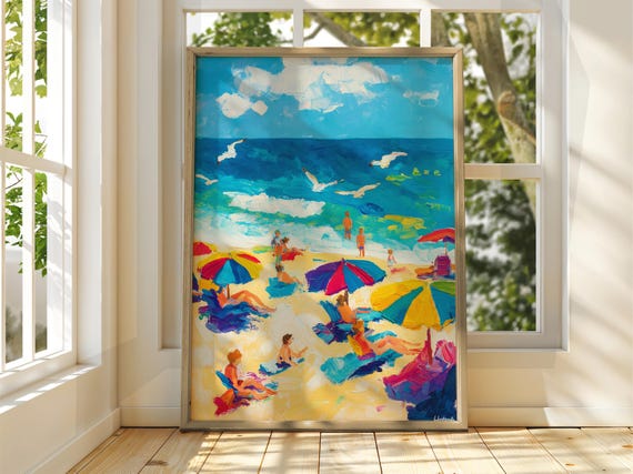 Henri Matisse Style Beach Art Exhibition Print Coastal Classic Paint