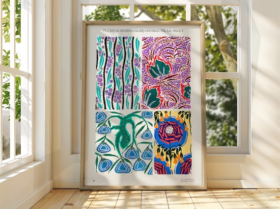 Flower Market Poster Floral Pattern Gallery Print Wall Art Pastel Garden Flowers Abstract Botanic