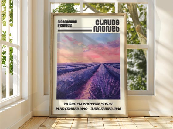 Claude Monet Poster Watercolour Art Print Vintage French Home Decor Famous Impressionism Gallery