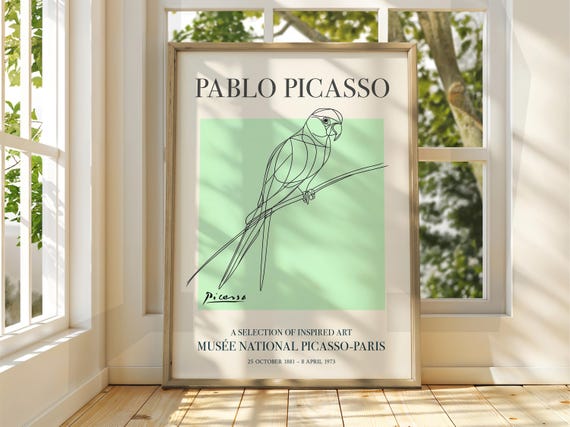 Pablo Picasso Art Exhibition Print Line Classic Poster Gallery Home Decor