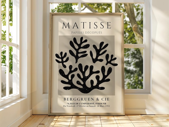 Henri Matisse Papiers Decoupes 1953 Black Coral Exhibition Poster