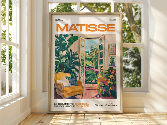 Henri Matisse Style Cozy Room Garden View Exhibition Poster Yellow