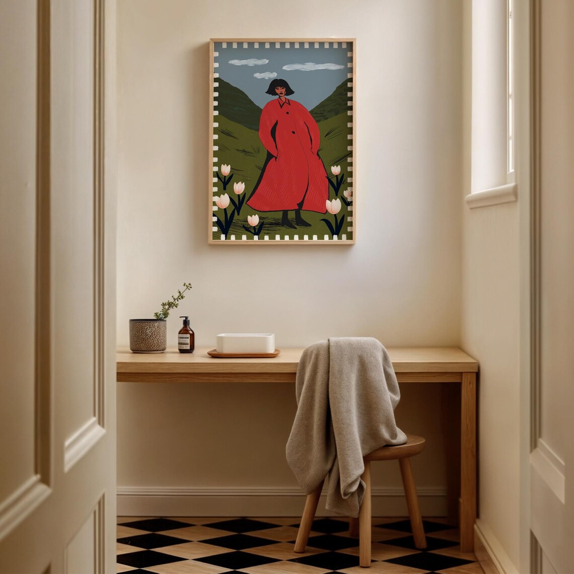 Girl in Red, Modern Poster Art - Image 2
