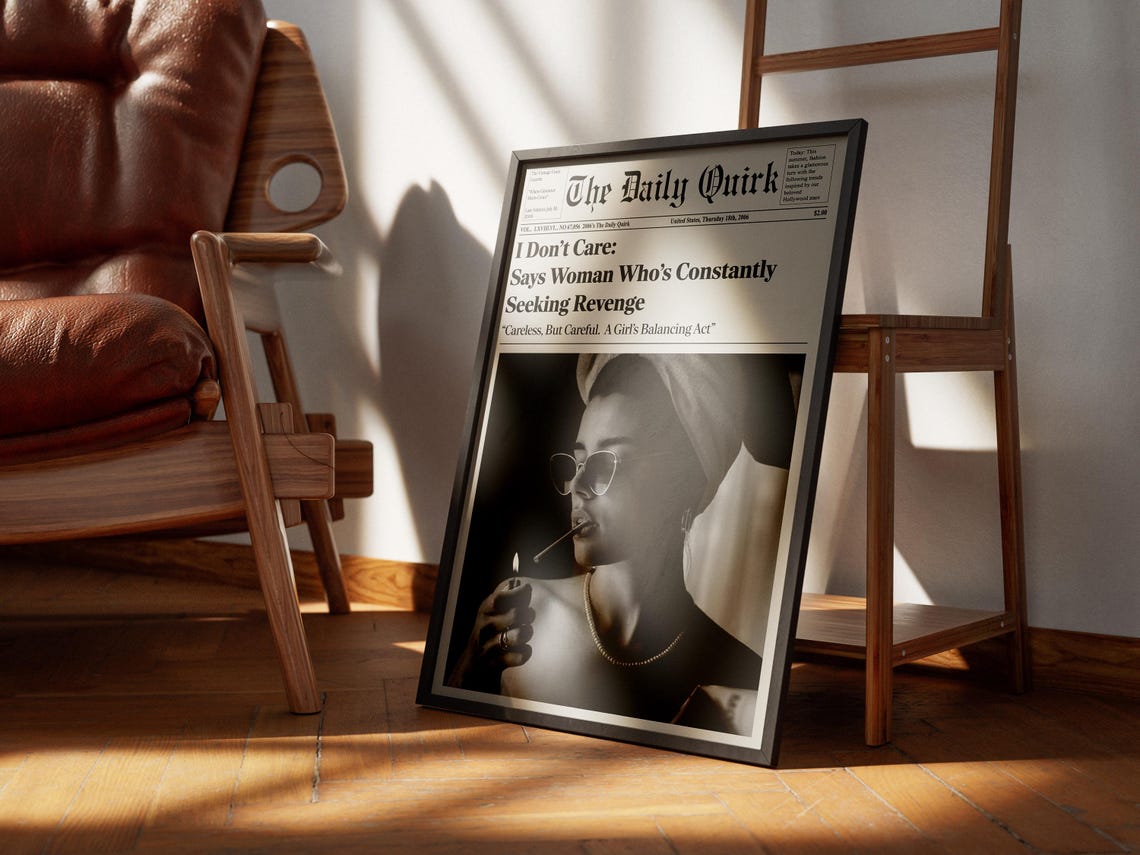 Trendy Newspapers Print, Vintage Preppy Decor - Image 4