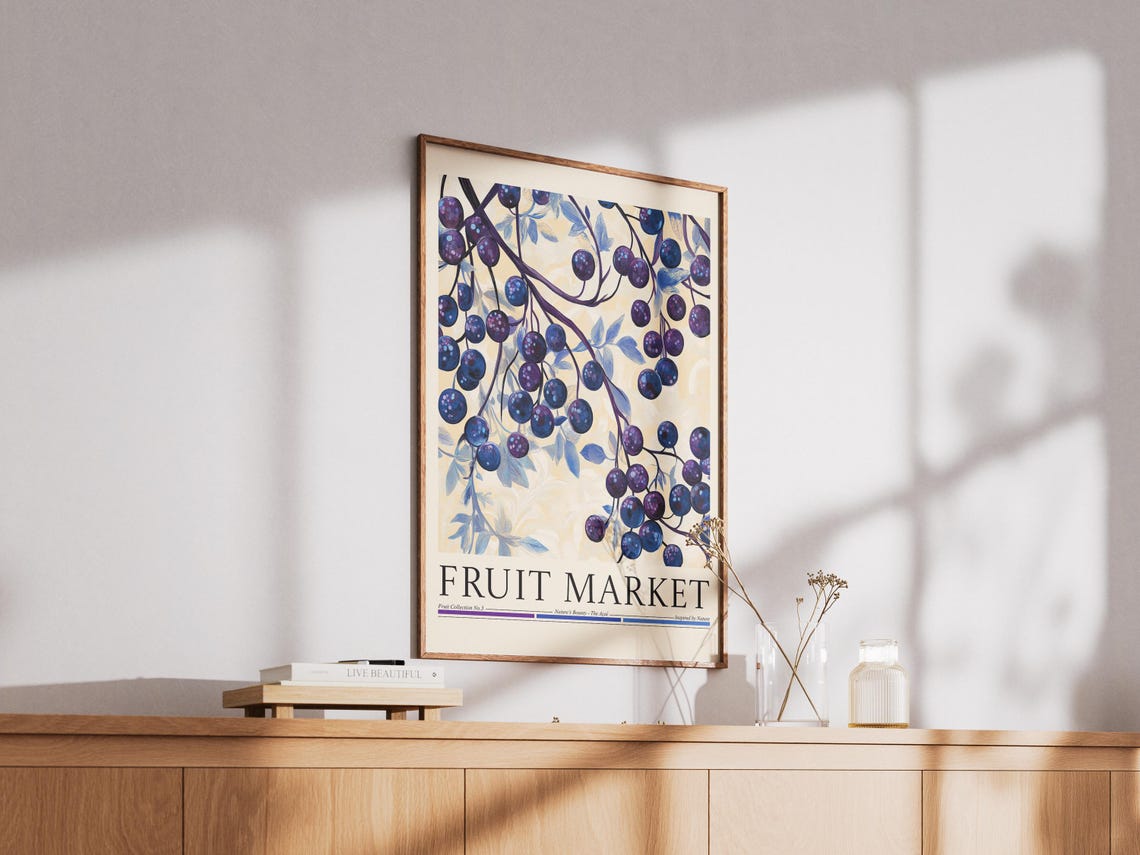 Acai Fruit Market, Modern Abstract Kitchen Art Print - Image 2