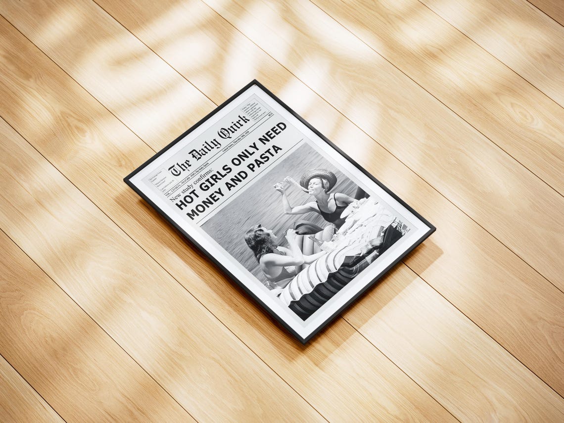 Pasta Newspaper Print, Vintage Dorm Room Decor - Image 2