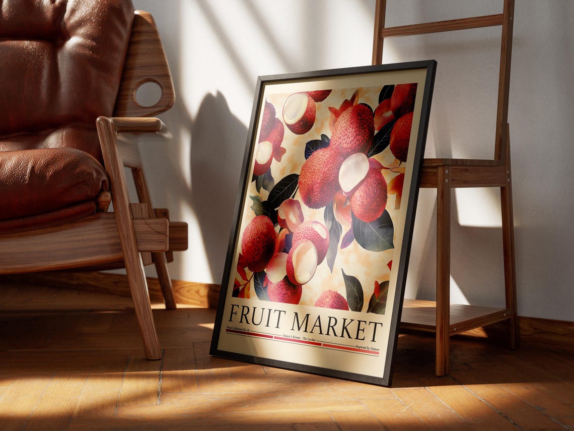 Lychee Fruit Market Art Print, Kitchen Decor - Image 5