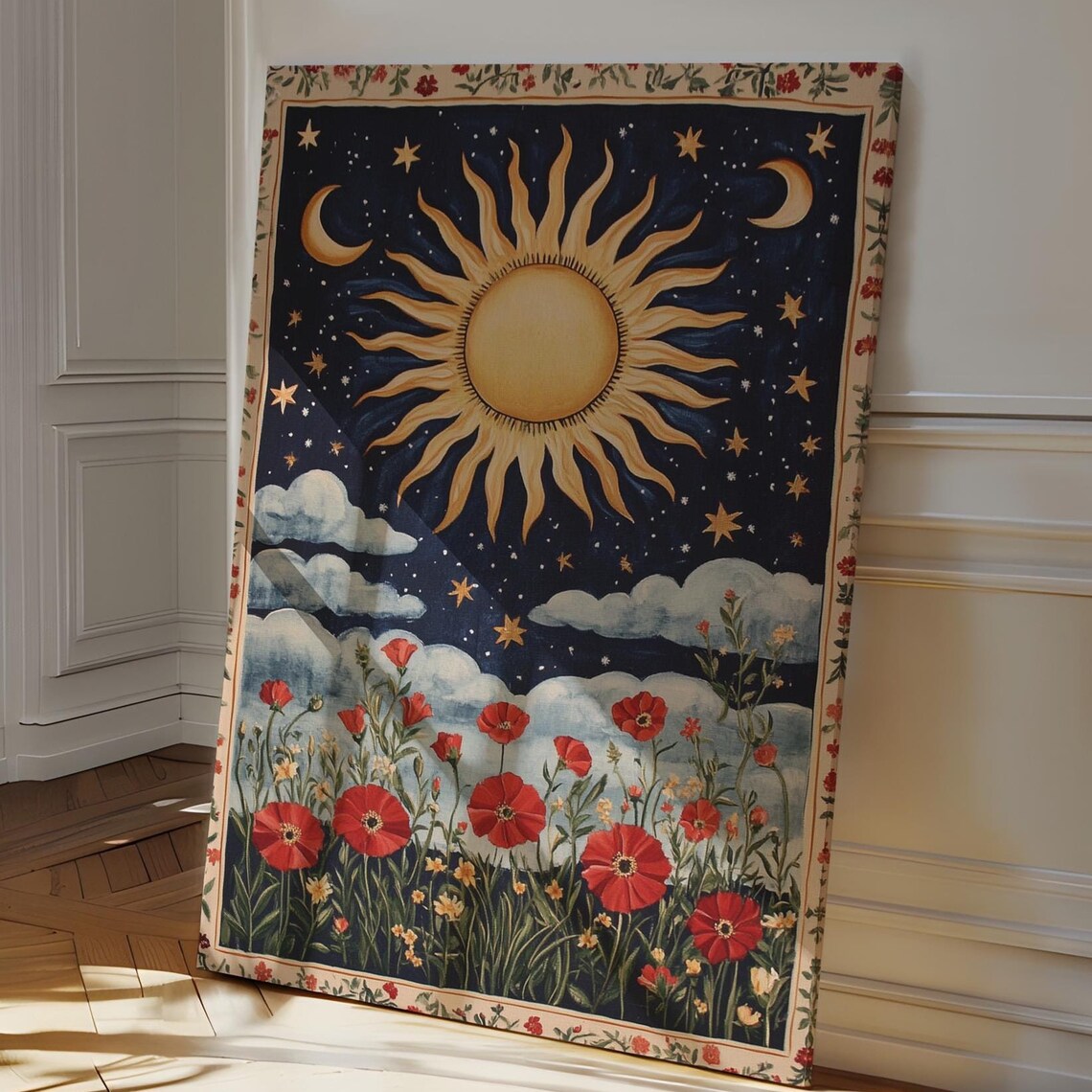 Celestial Sun And Moon, Starry Night Design