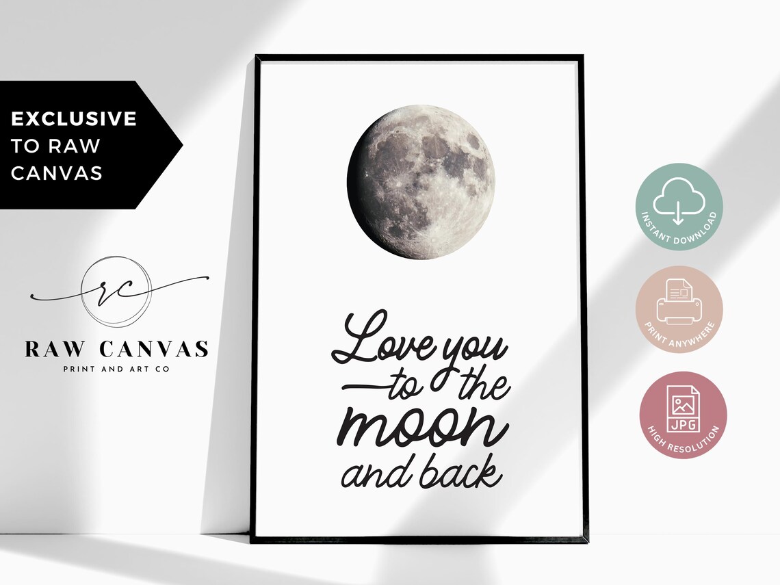 Love You To The Moon And Back, Minimalist Quote