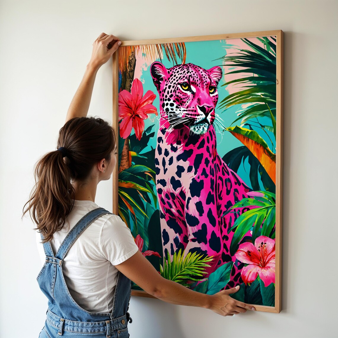 Pink Leopard Tropical Jungle Pop Art Poster - Image 6