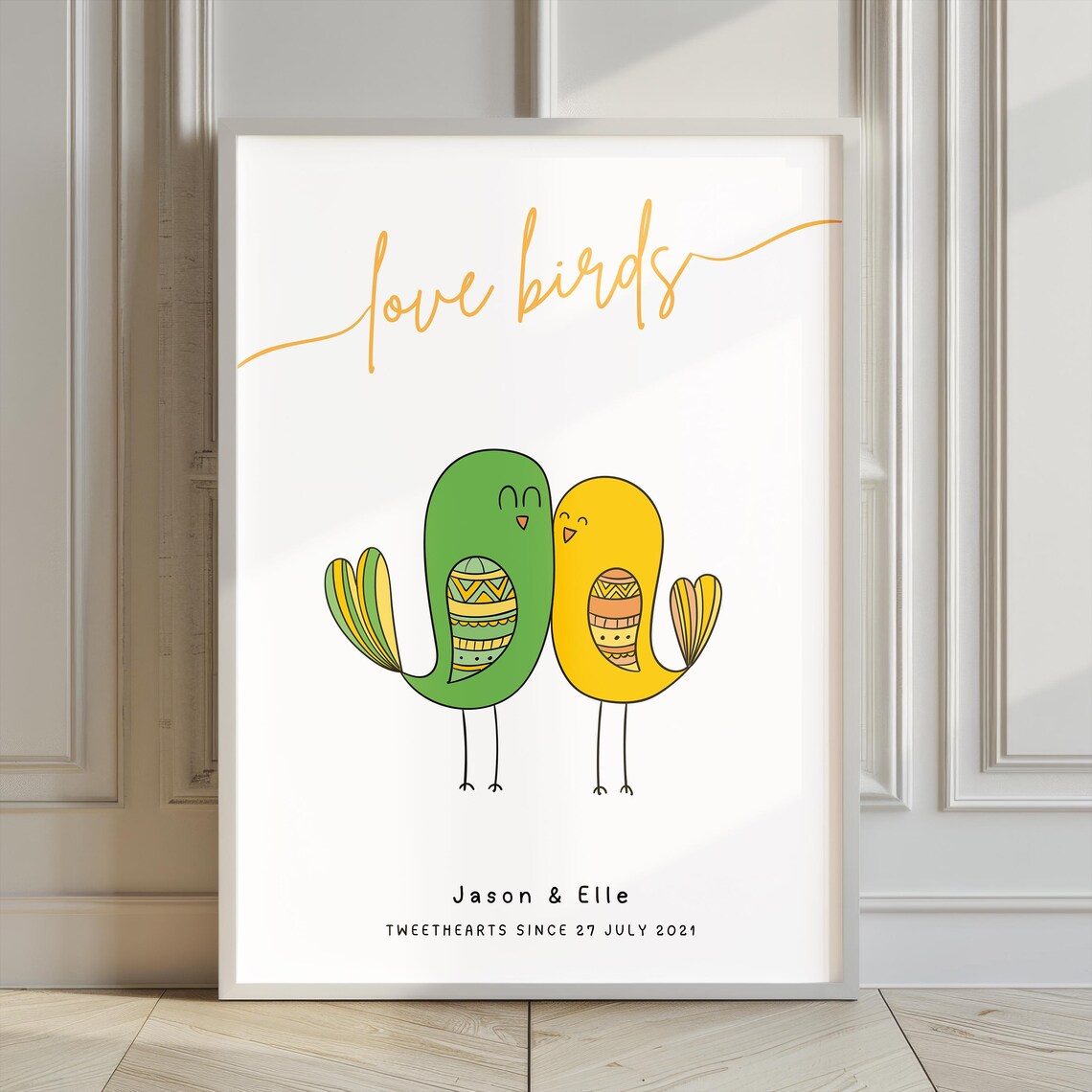 Custom Love Birds Artwork, Romantic Office Decor - Image 2