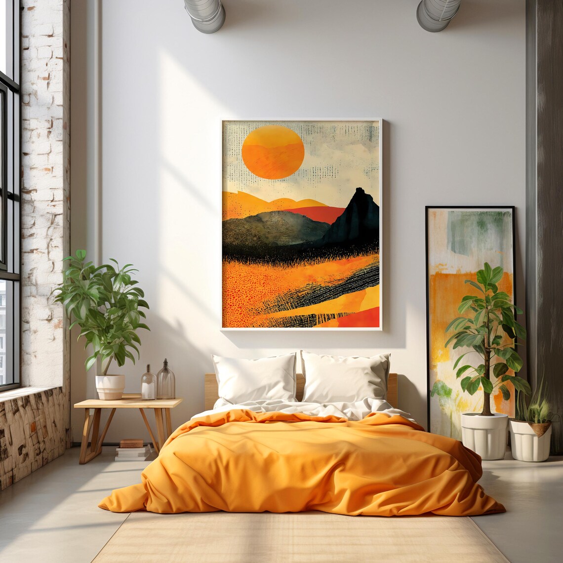 Abstract Landscape, Minimalist Geometric Sunset Art Print - Image 4