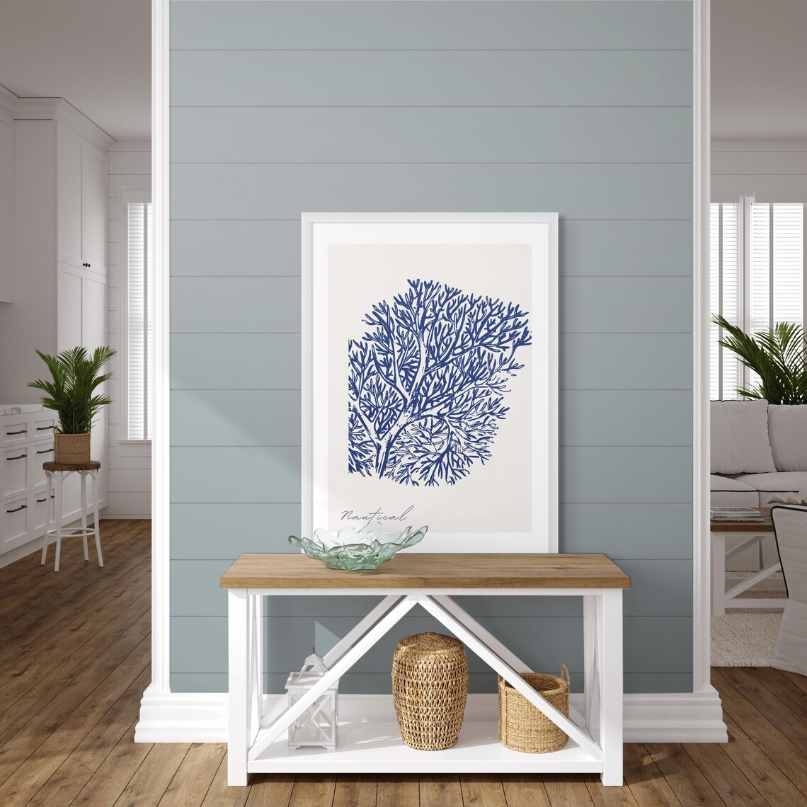 Minimalist Coral Line Drawing, Nautical Art - Image 2