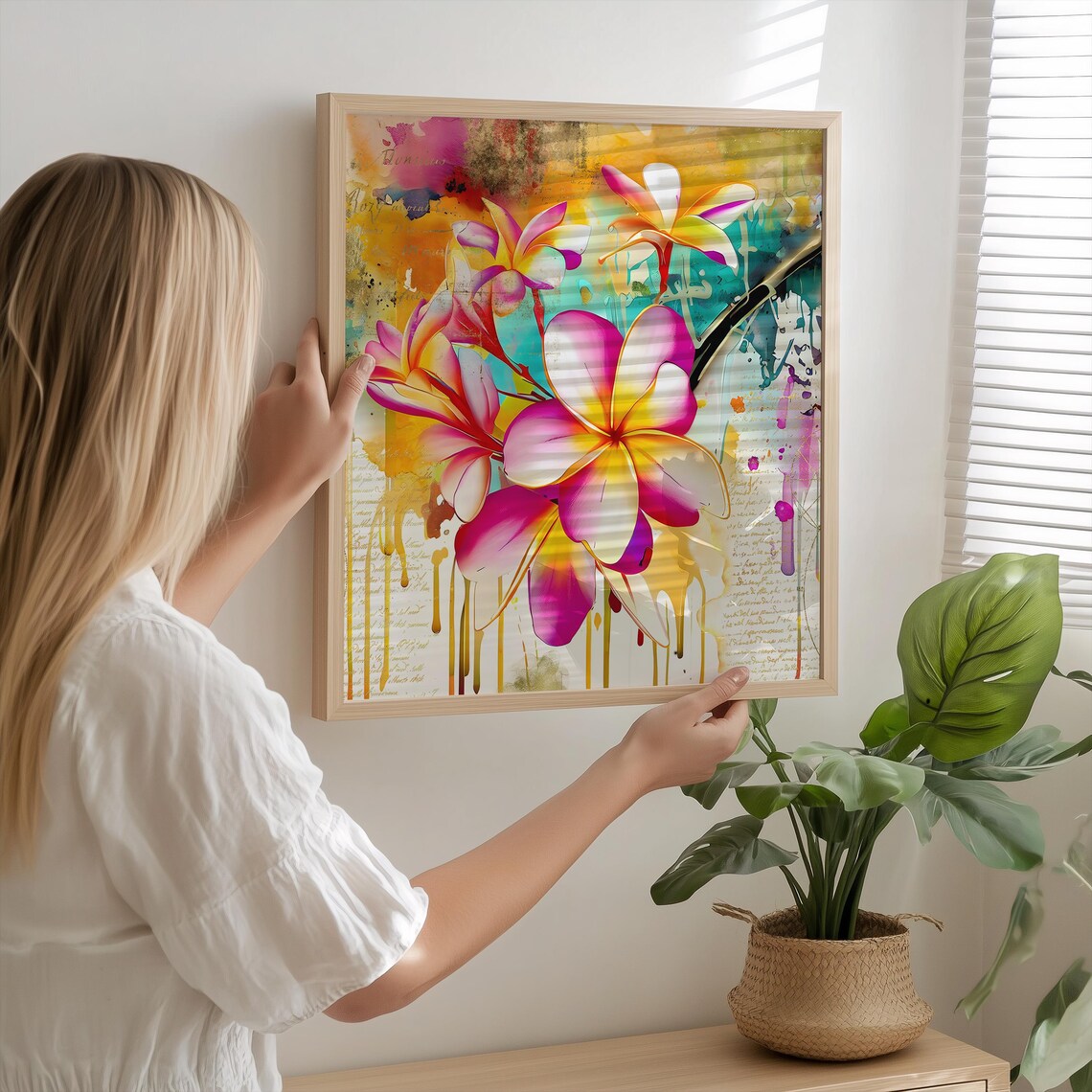 Floral Abstract Print, Modern Boho Watercolor Painting - Image 3