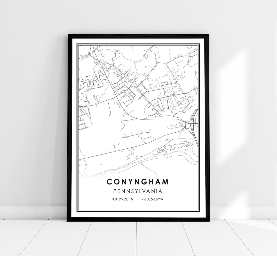 Conyngham Map Print, Pennsylvania Travel Poster