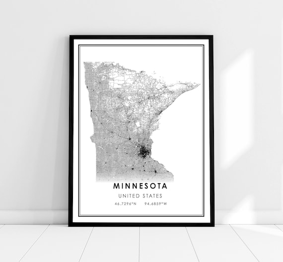 Minnesota United States Map Travel Poster