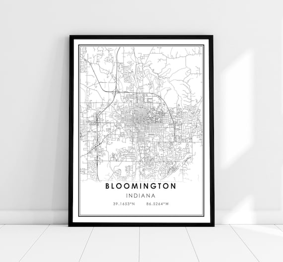 Bloomington Map Poster Print, Indiana City