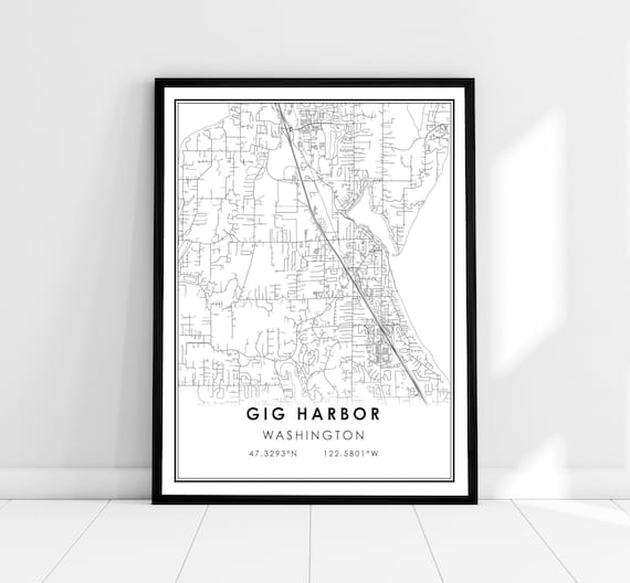 Gig Harbor Washington Minimalist City Map Art Poster Coordinates