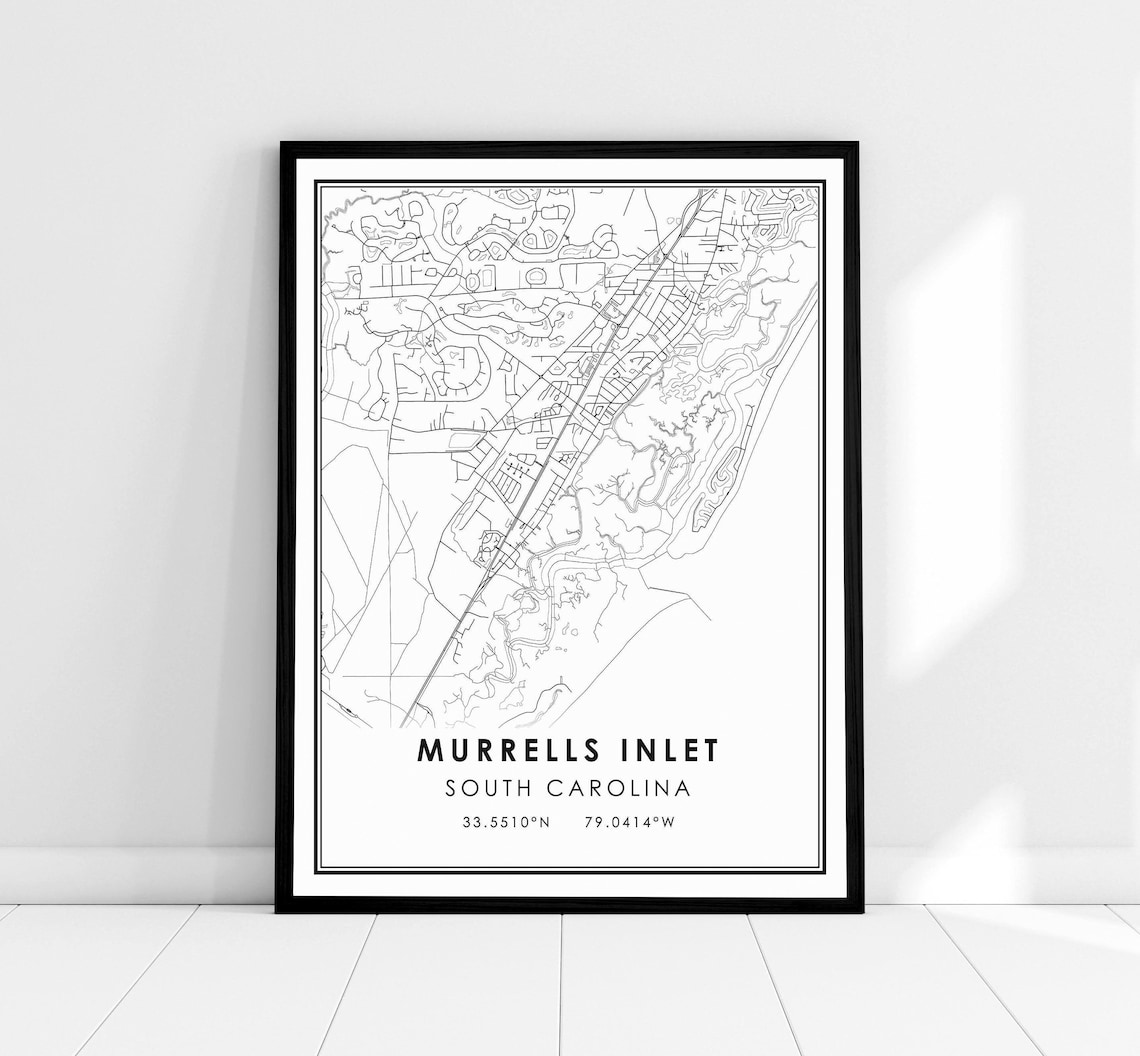 Murrells Inlet South Carolina Map Poster Print