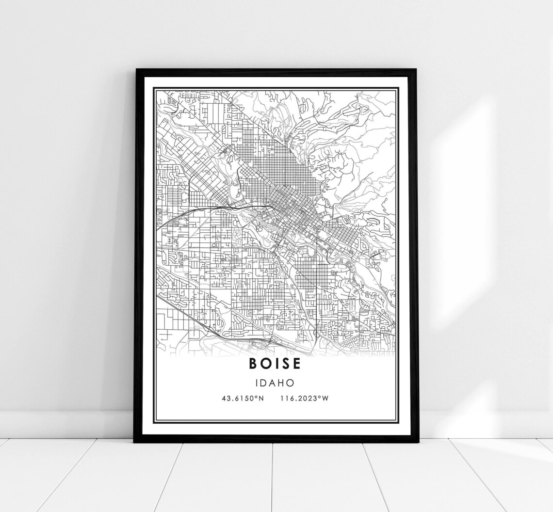 Boise Map Print Poster, Idaho City Travel