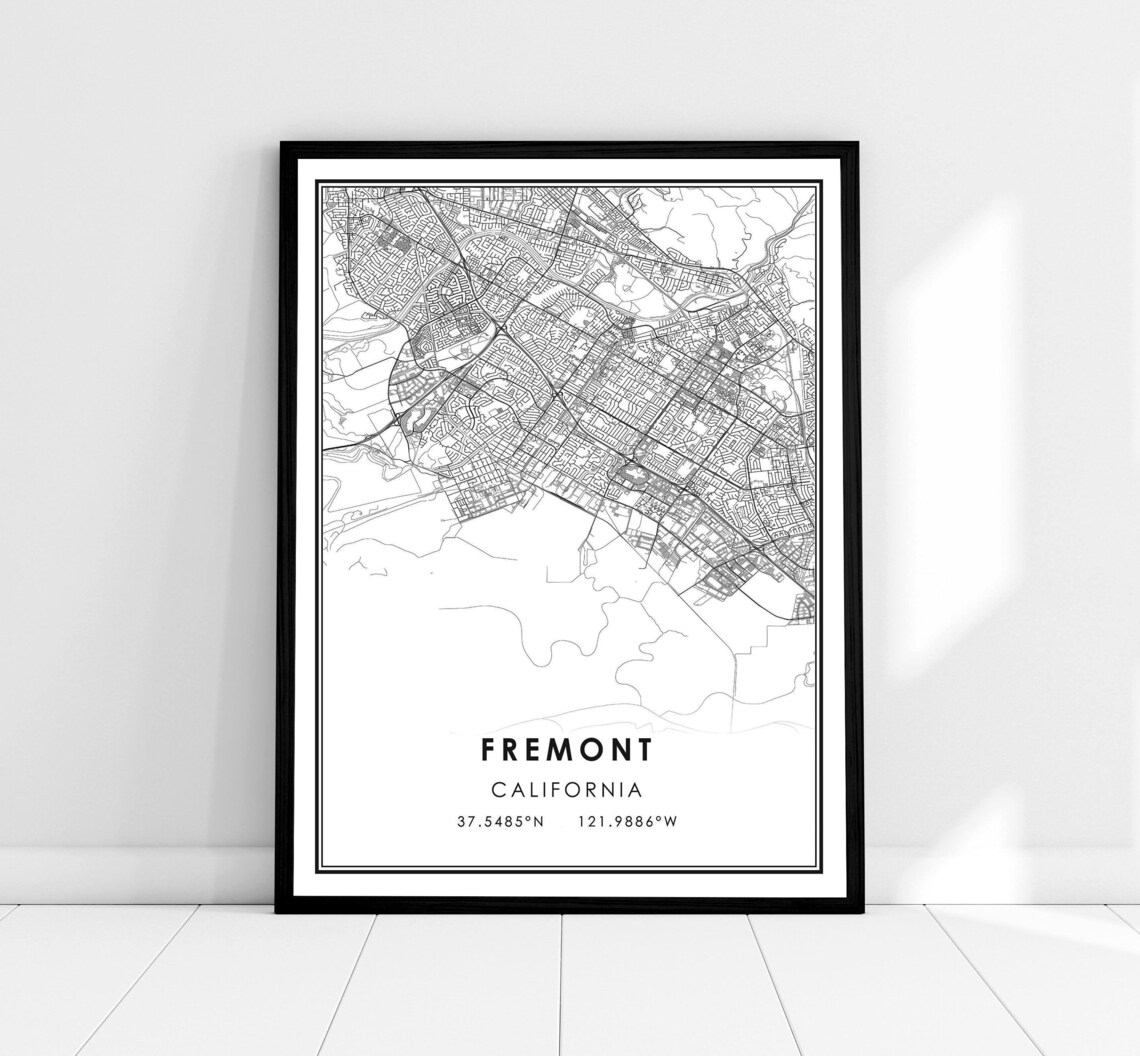 Fremont Map Print Poster, City Travel Art