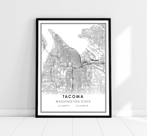 Tacoma Map Print, Washington City Travel Poster