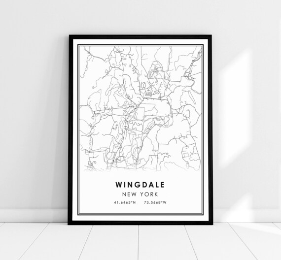 Wingdale New York Street Map Minimalist City Coordinates Poster